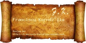 Franciscy Kornélia névjegykártya